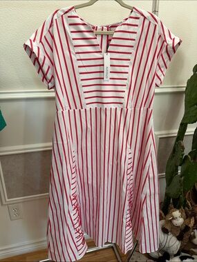 Chico's Godet Striped Maxi Dress